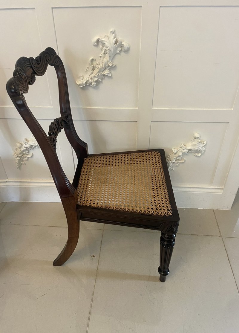 Outstanding Quality Antique Regency Set of 8 Carved Rosewood Dining Chairs - Image 6